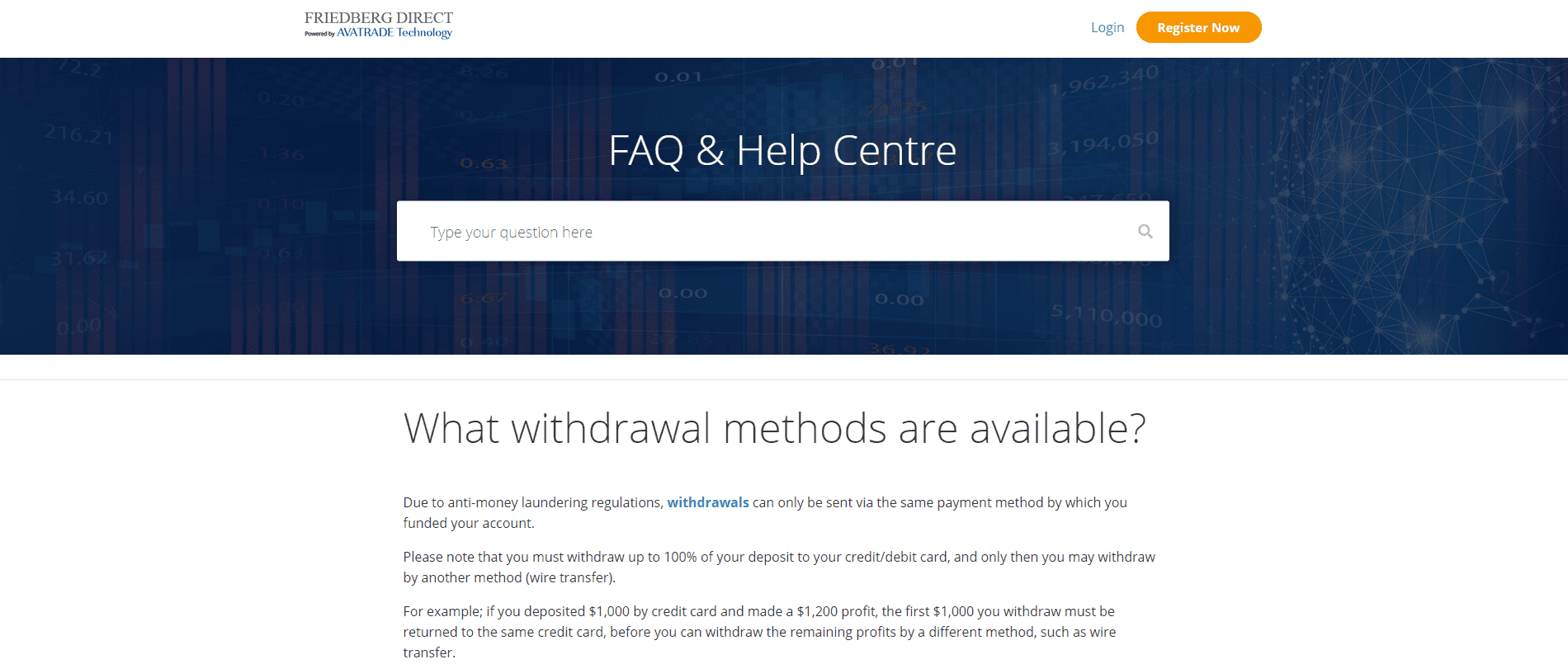 Friedberg Direct Review withdrawal methods